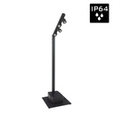 BRITEQ - BTI-AKKUPOLE BLACK - Stylish IP64 OUTDOOR battery-powered 4x 5Watt LED-lighting pole with wireless DMX, perfect to light up garden parties, buffets, presentation counters, etc.