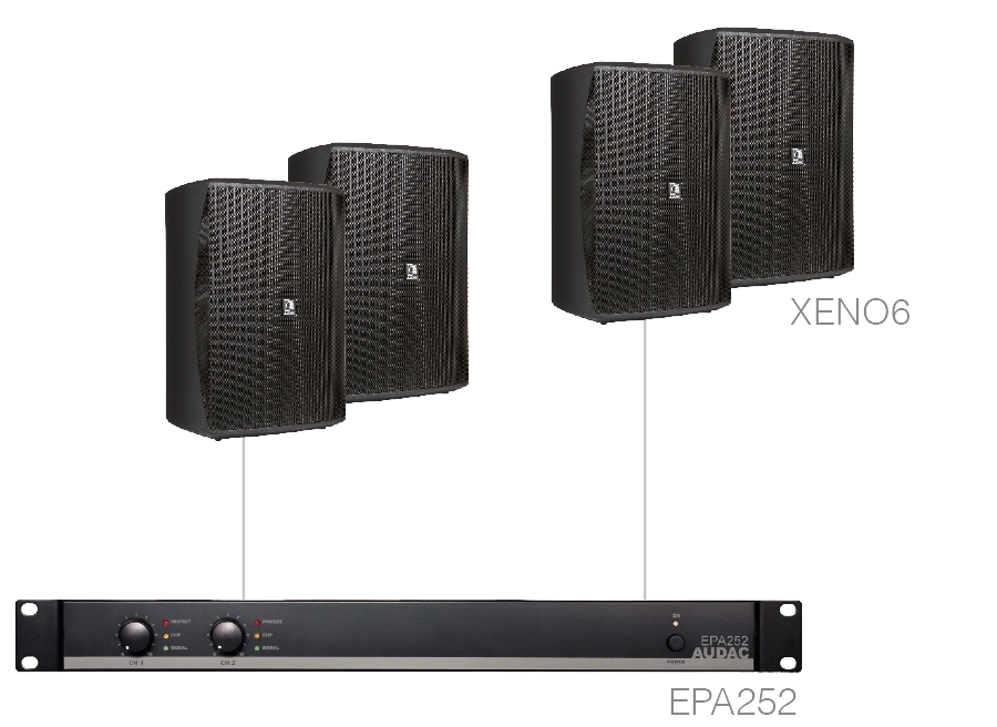 AUDAC - FESTA7.4E/B - 4 x XENO6 + EPA252 - Black