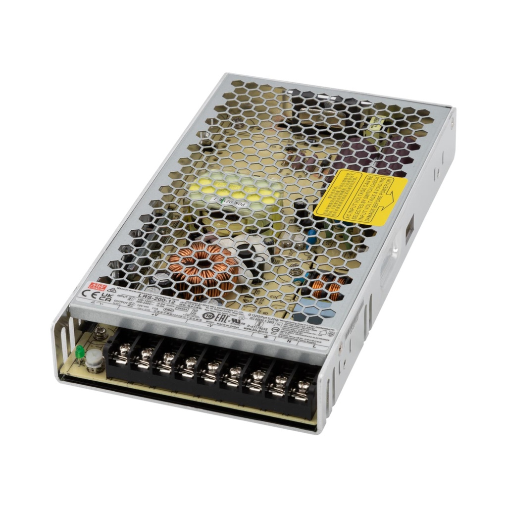 CONTEST - LRS-200-12 - MEAN WELL Power supply - 12VDC 204W 17A max – IP20 – 3 outputs