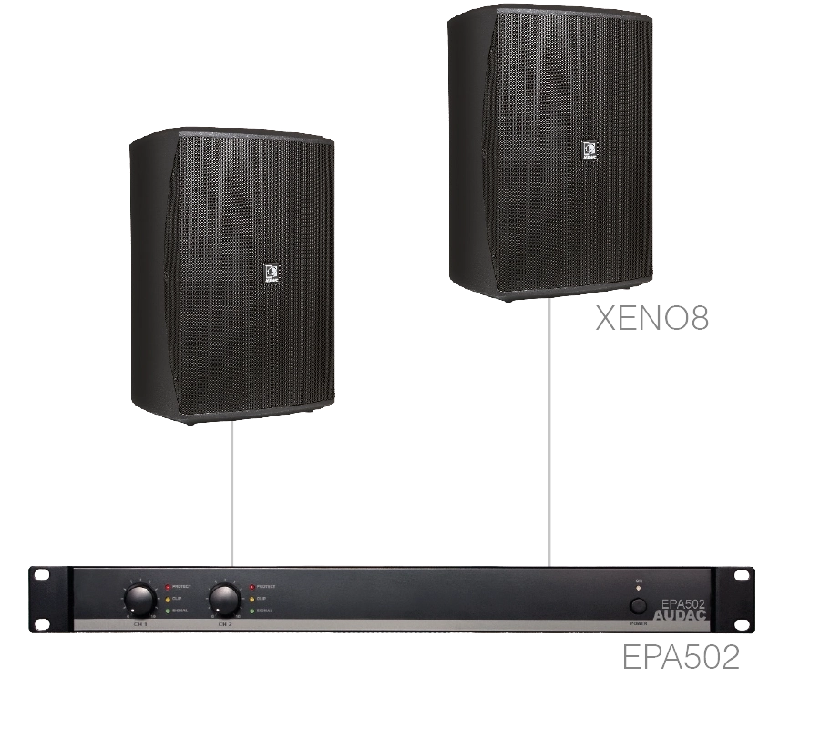 AUDAC - FESTA8.2E/B - 2 x XENO8 + EPA502 - Black
