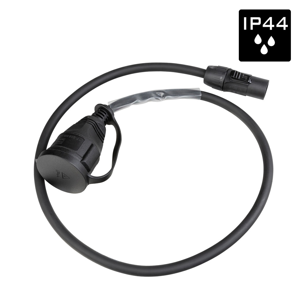 HILEC - PCT1M-SCHU/F-1M-G - Flexible, rubber power cable 3G1.5 with 1 Seetronic SAC3MX input connector and 1 female German schuko output connector