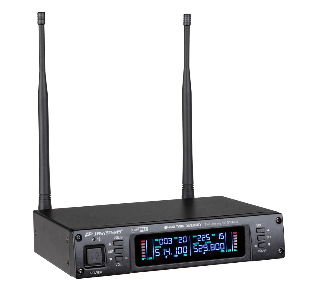 JB SYSTEMS - HF-PRO TWIN DIVERSITY - Dual "TRUE DIVERSITY" wireless microphone receiver to combine with HF-PRO MIC and/or HF-PRO BPACK
