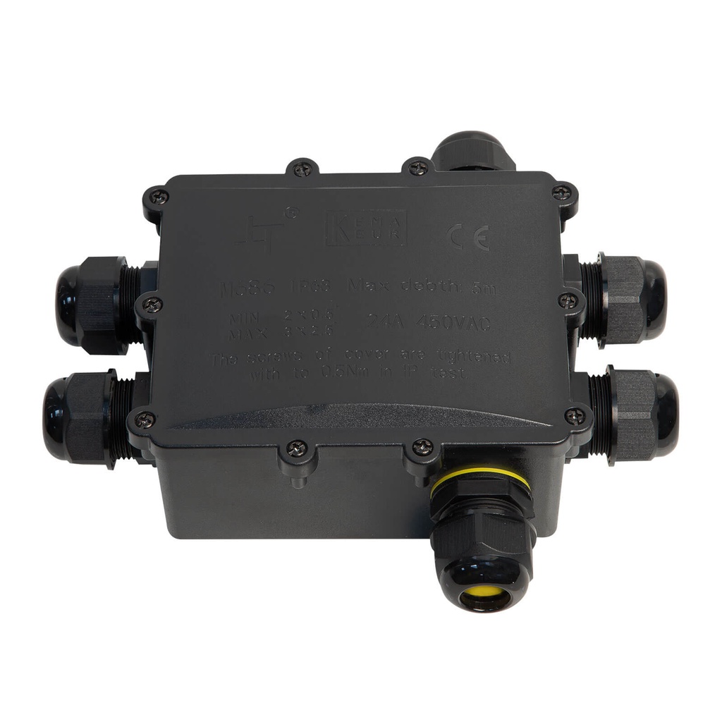 HILEC - IpBox-P6 - Waterproof connection box - IP68 - Large - 6-Way - for 4 to 14mm cable