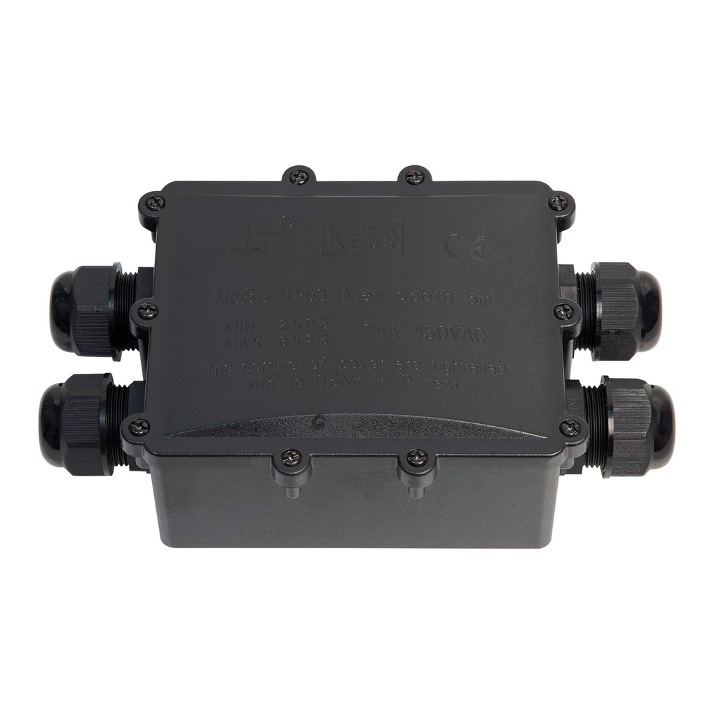 HILEC - IpBox-P4 - Waterproof connection box - IP68 - Large - 4-Way - for 4 to 14mm cable