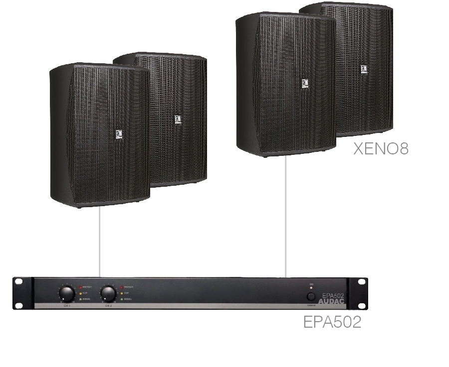 AUDAC - FESTA8.4E/B - 4 x XENO8 + EPA502 - Black
