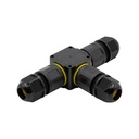 HILEC - IpT-M3F - Pack of 2 T-connectors IP68 – Medium – 3 pins Fast Connect - for 4 to 11mm cable