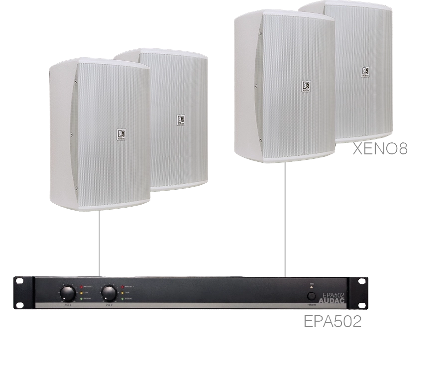 AUDAC - FESTA8.4E/W - 4 x XENO8 + EPA502 - White