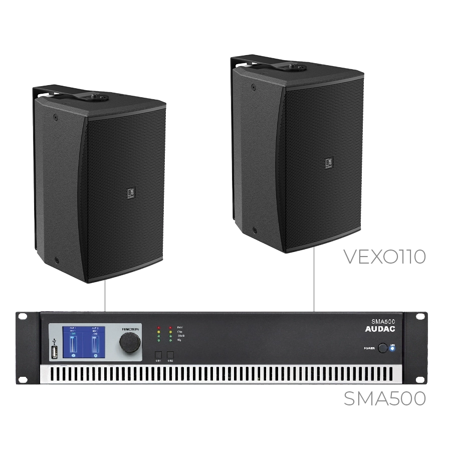 AUDAC - FORTE10.2V/B - 2 x VEXO110 + SMA500 - 2 x VEXO110/B + SMA500 - BLACK