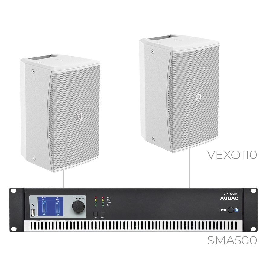 AUDAC - FORTE10.2V/W - 2 x VEXO110 + SMA500 - 2 x VEXO110/W + SMA500 - WHITE