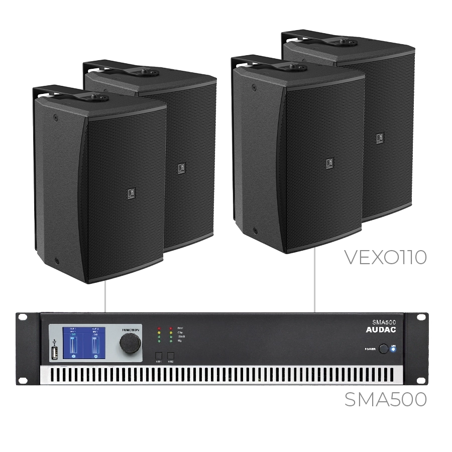 AUDAC - FORTE10.4V/B - 4 x VEXO110 + SMA750 - 4 x VEXO110/B + SMA750 - BLACK