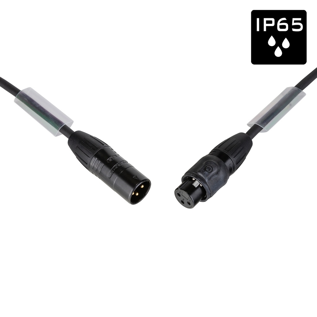 HILEC - DMX-3PMF-15M - EURO PRO-SERIES: Assembled DMX/AES cable with 3pin IP65 XLR Seetronic connectors, L=15m

