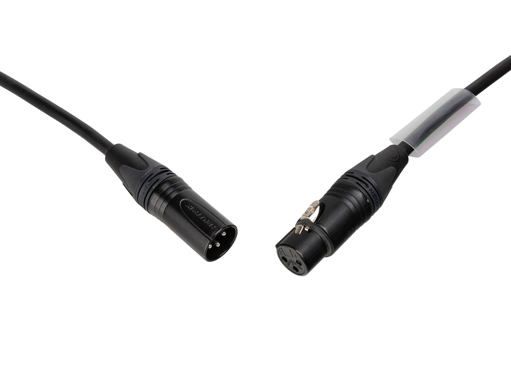 HILEC - AUD-3PMF-3M - EURO PRO-SERIES: Balanced Audio/Microphone cable with Neutrik NC3MXX-BAG and NC3FXX-BAG connectors, L=3m