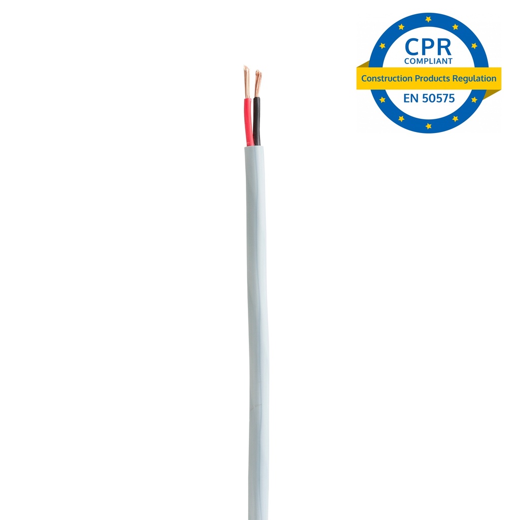 HILEC - SPKCAB-225-CPR-100M - Professional speaker cable CPR/Cca for fixed installations - 2x 2.5mm² - grey - 100m

