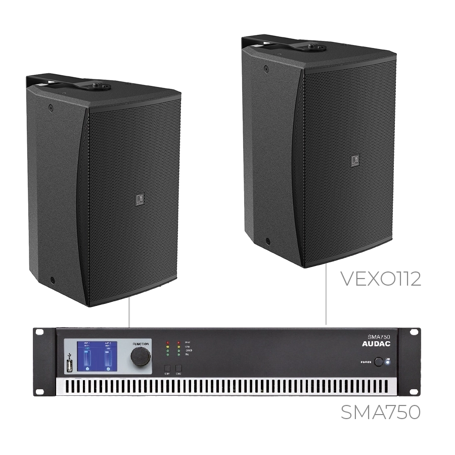 AUDAC - FORTE12.2V/B - 2 x VEXO112 + SMA750 - 2 x VEXO112/B + SMA750 - BLACK