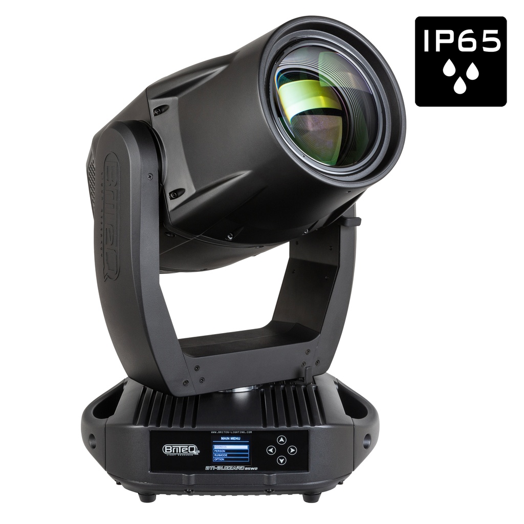 BRITEQ - BTI-BLIZZARD BSW2 - IP65 Powerful HYBRID 450W LED moving head.  Low noise operation: perfect for both indoor and outdoor use!