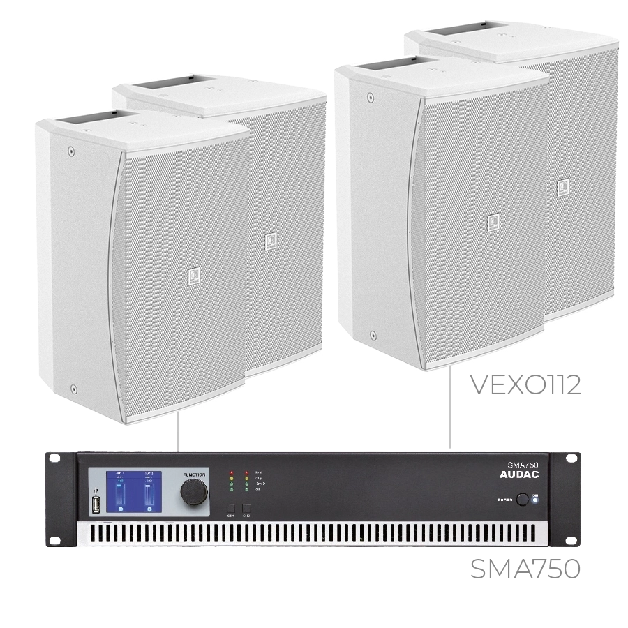 AUDAC - FORTE12.4V/W - 4 x VEXO112 + SMA750 - 4 x VEXO112/W + SMA750 - WHITE