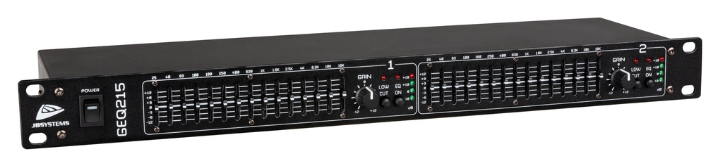 JB SYSTEMS - GEQ215 - 2x 15-band graphic equalizer (+/-12dB)