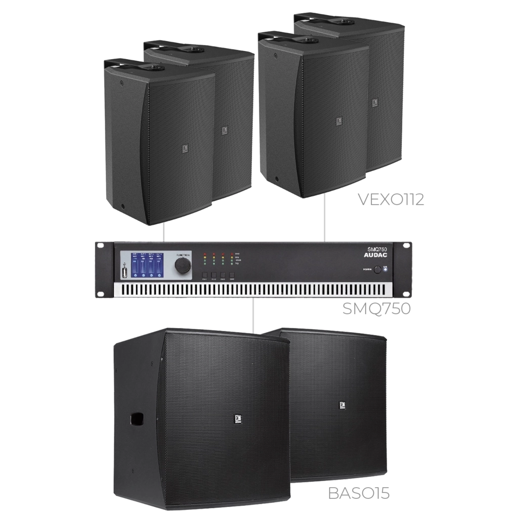 AUDAC - FORTE12.6V/B - 4 x VEXO112 + 2 x BASO15 & SMQ750 - 4 x VEXO112/B + 2 x BASO15/B & SMQ750 - BLACK