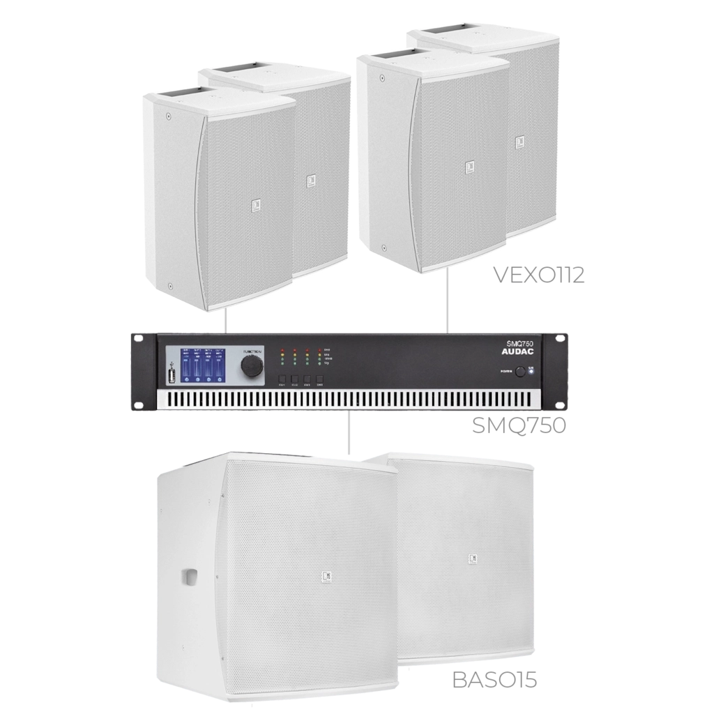 AUDAC - FORTE12.6V/W - 4 x VEXO112 + 2 x BASO15 & SMQ750 - 4 x VEXO112/W + 2 x BASO15/W & SMQ750 - WHITE