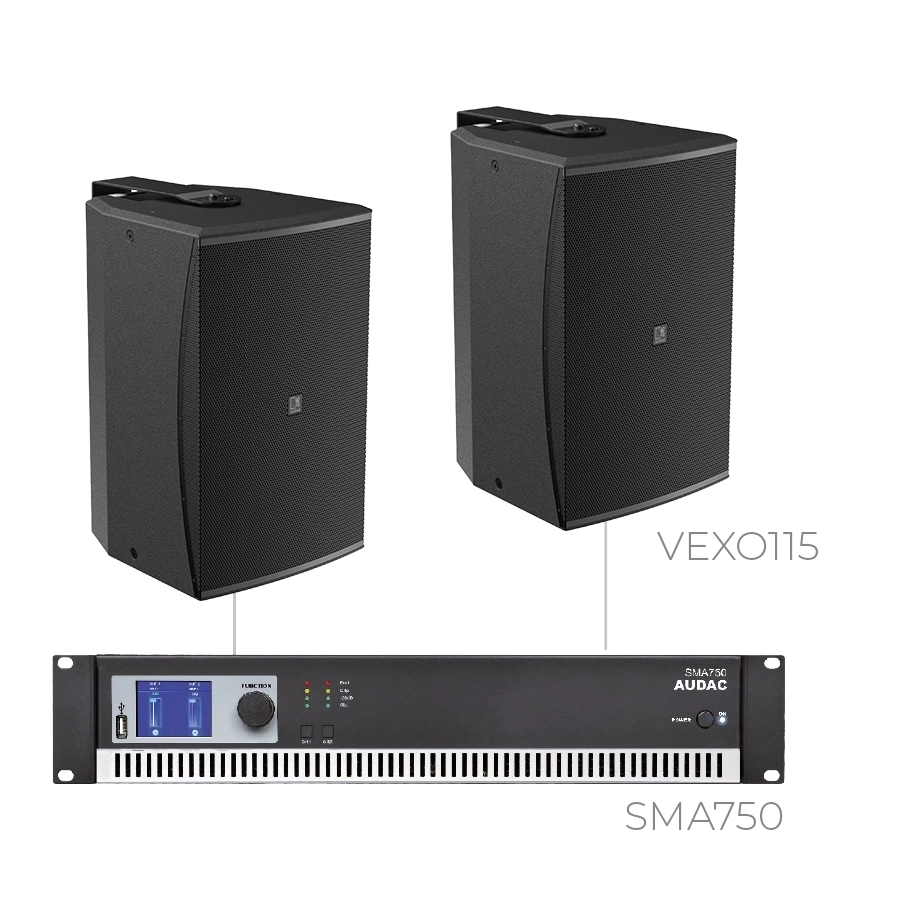 AUDAC - FORTE15.2V/B - 2 x VEXO115 + SMA750 - 2 x VEXO115/B + SMA750 - BLACK