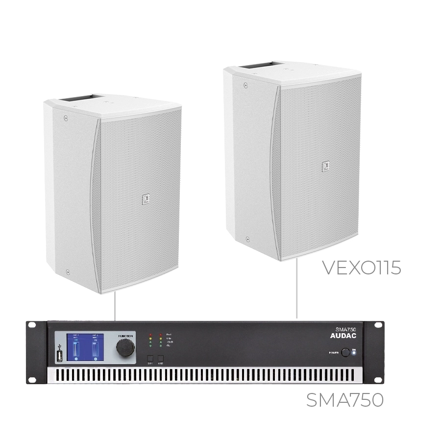 AUDAC - FORTE15.2V/W - 2 x VEXO115 + SMA750 - 2 x VEXO115/W + SMA750 - WHITE