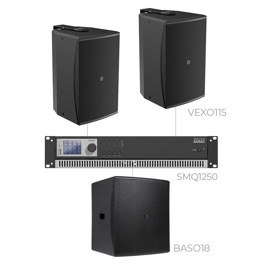 AUDAC - FORTE15.3V/B - 2 x VEXO115 & BASO18 & SMQ1250 - 2 x VEXO115/B & BASO18/B & SMQ1250 - BLACK