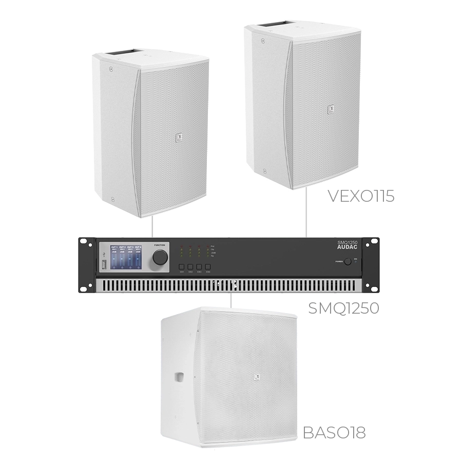 AUDAC - FORTE15.3V/W - 2 x VEXO115 & BASO18 & SMQ1250 - 2 x VEXO115/W & BASO18/W & SMQ1250 - WHITE