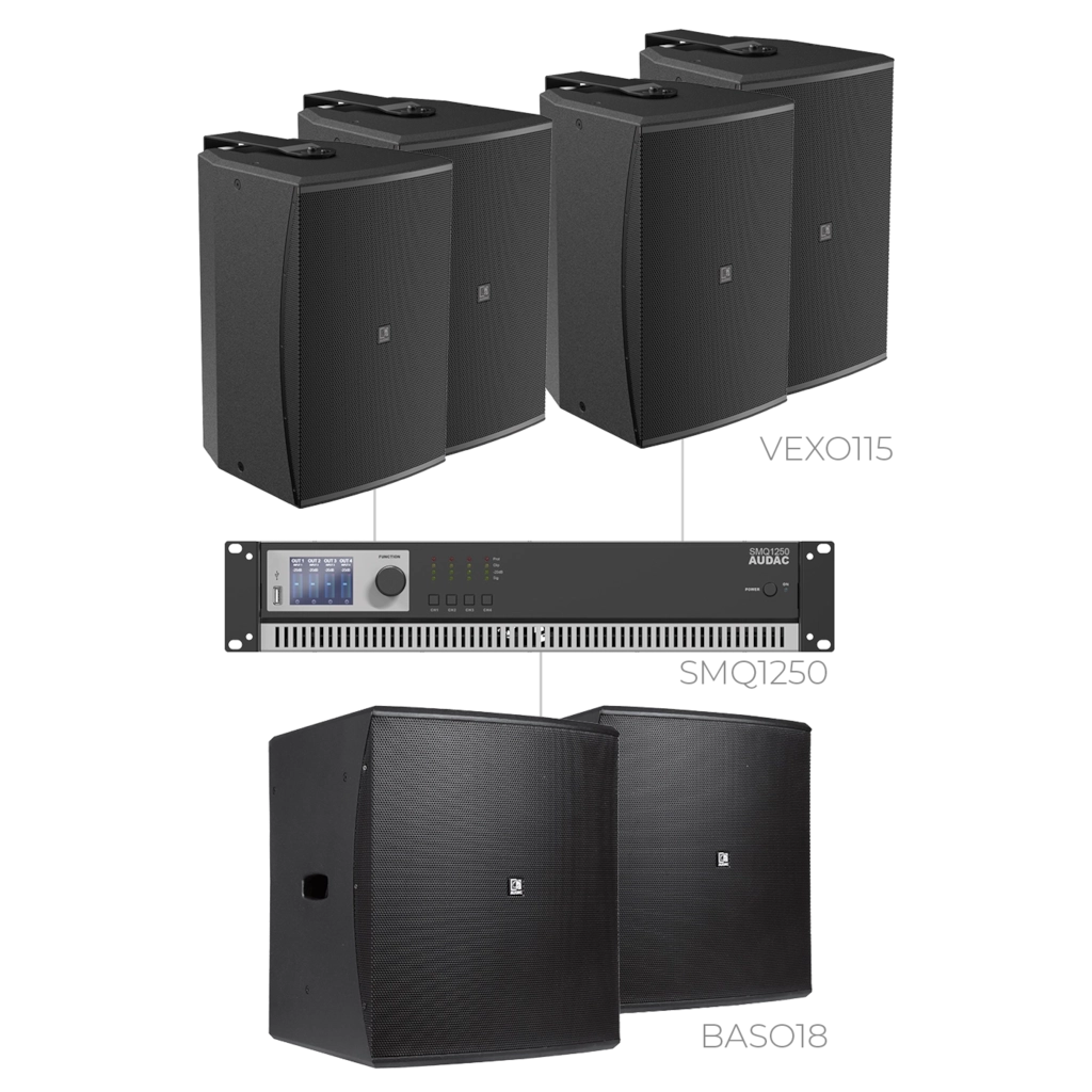 AUDAC - FORTE15.6V/B - 4 x VEXO115 & 2 x BASO18 & SMQ1250 - 4 x VEXO115/B & 2 x BASO18/B & SMQ1250 - BLACK