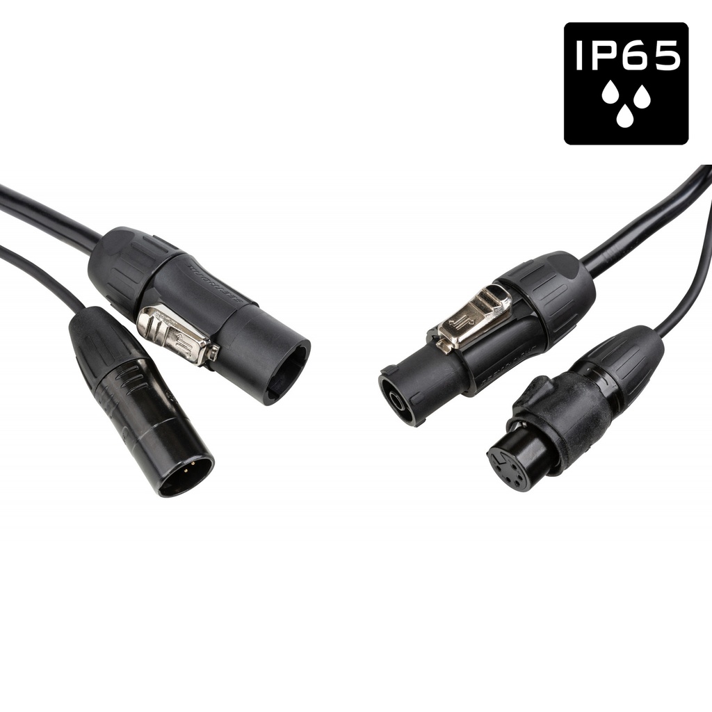 HILEC - PCT1-COMBI-XLR5-5M - IP65 Outdoor combi cable with Seetronic XLR 5pin and True1 compatible connectors - Length 5m