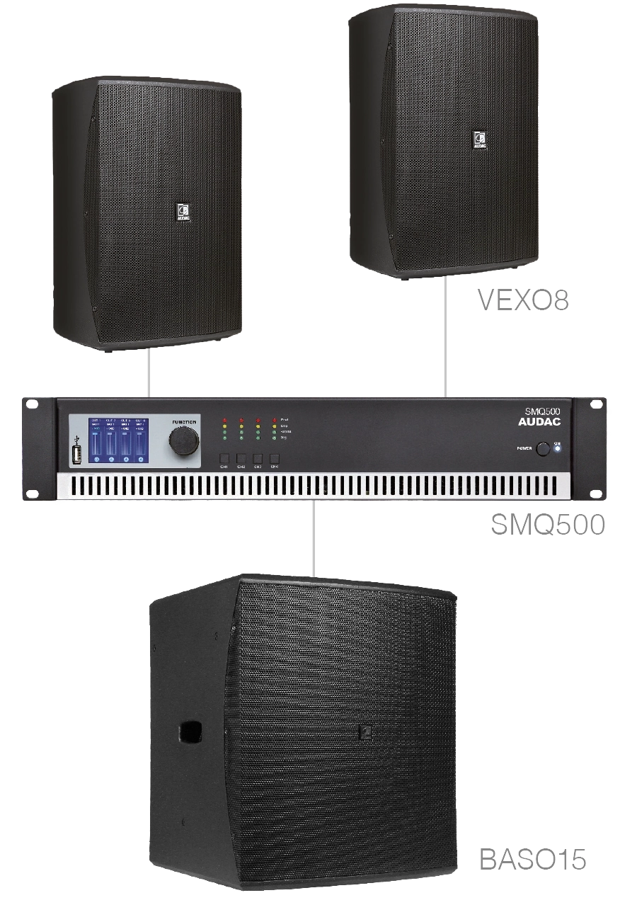 AUDAC - FORTE8.3/B - 2 x VEXO8 + BASO15 + SMQ500 - Black version