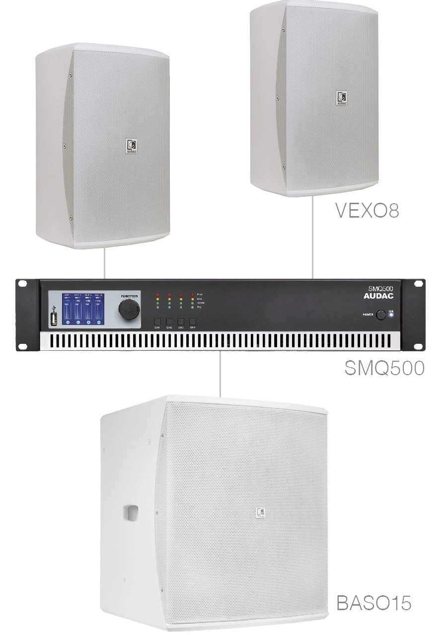 AUDAC - FORTE8.3/W - 2 x VEXO8 + BASO15 + SMQ500 - White version