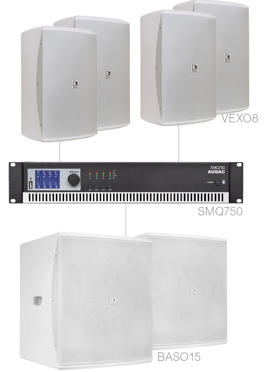 AUDAC - FORTE8.6/W - 4 x VEXO8 + 2 x BASO15 + SMQ750 - White version