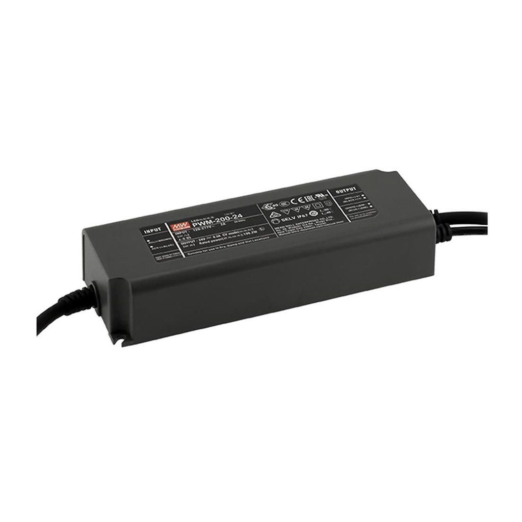 CONTEST - PWM-200-24 - MEAN WELL Power supply 24V DC  200W max. - built-in driver - IP67 – 1 output