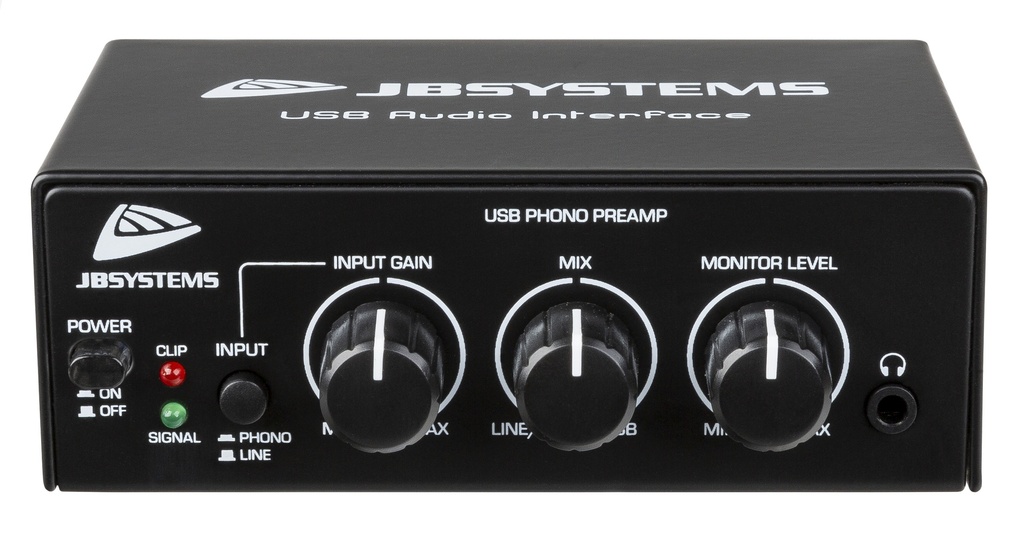 JB SYSTEMS - USB AUDIO INTERFACE - High quality phono & line level preamplifier & USB interface
