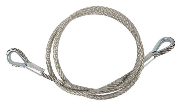 CONTESTAGE - SC1000 - Safety cable Ø10mm L150cm 2 rings MWL 1000Kg - Silver