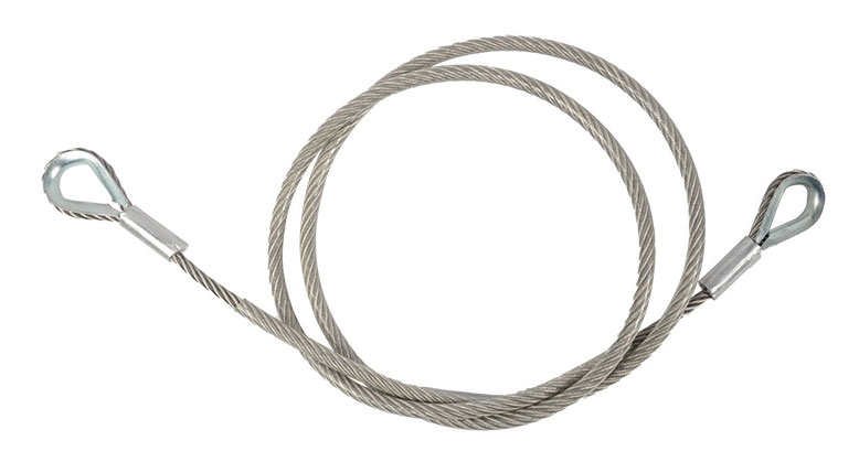 CONTESTAGE - SC400s - Safety cable Ø6mm L150cm 2 rings MWL 400Kg - Silver
