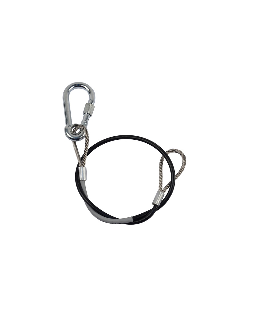 CONTESTAGE - SC90b - Safety cable  Ø4mm L60cm 1 quick coupler with locking MWL 90Kg - Black