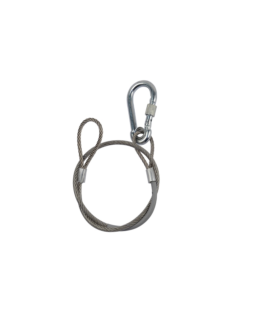 CONTESTAGE - SC90s - Safety cable Ø4mm L60cm 1 quick coupler with locking MWL 90Kg - Silver