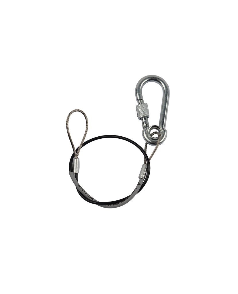 CONTESTAGE - SC10b - Safety cable Ø1.5mm L30cm 1 quick coupler with locking MWL 10Kg - Black