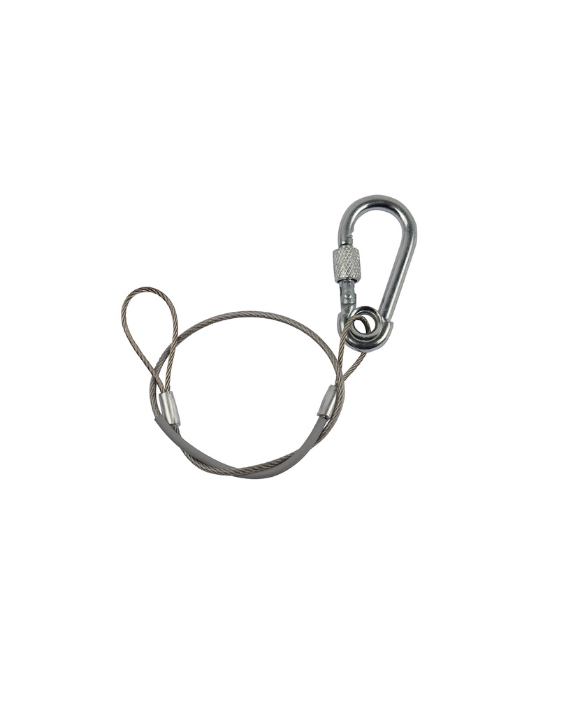 CONTESTAGE - SC10s - Safety cable Ø1.5mm L30cm 1 quick coupler with locking MWL 10Kg - Silver
