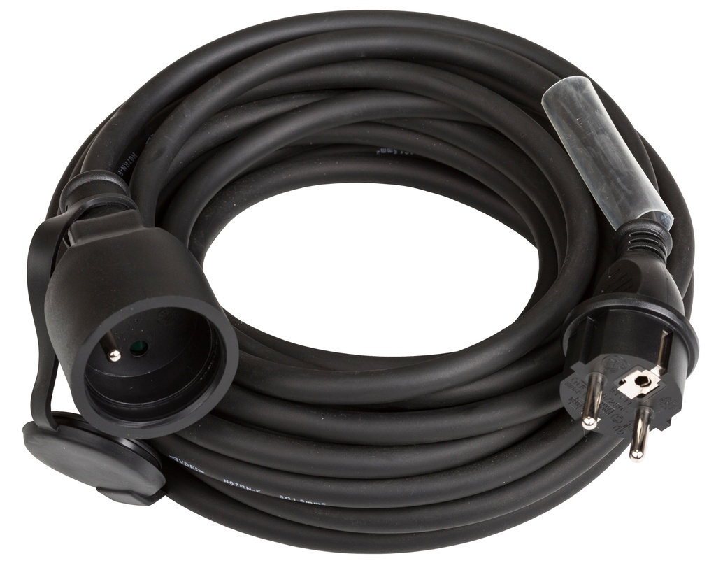 HILEC - POWERCABLE-3G1,5-15M-F - Power extension cable 3G1,5 and French Shuko connectors - Length 15m