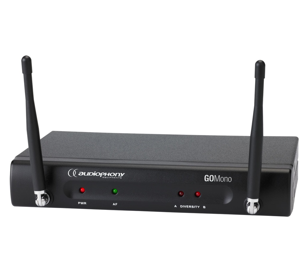 AUDIOPHONY - GO-Mono-F8 - UHF 16 frequencies diversity receiver for 1 transmitter - 800MHz range