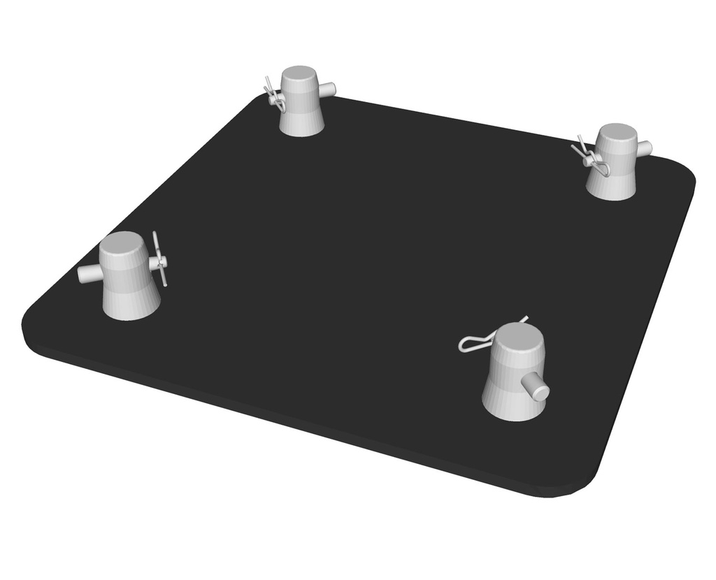 CONTESTAGE - EMQUA-B1 BLK - Quatro baseplate with connectors - black