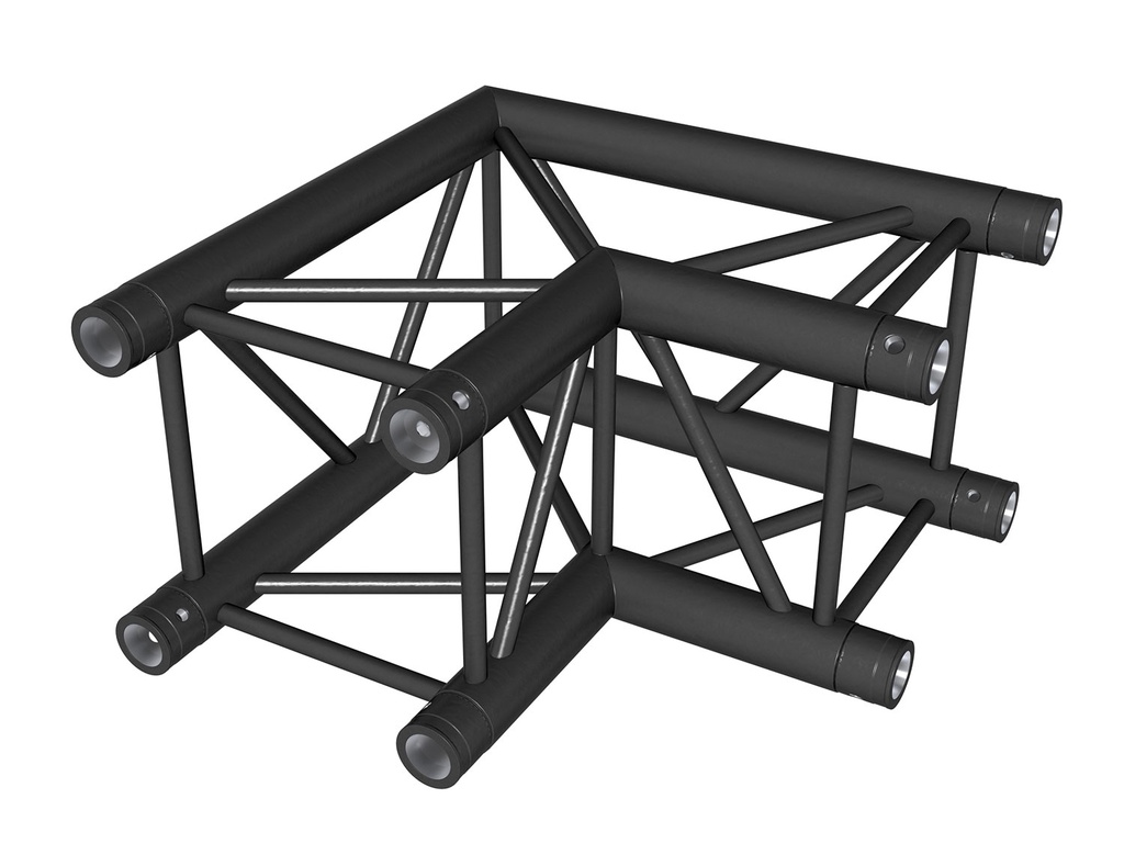 CONTESTAGE - AGQUA-02 blk - TRUSS Quatro 290 angle - 50cm - 90° - 2 directions - black - Connection kit included