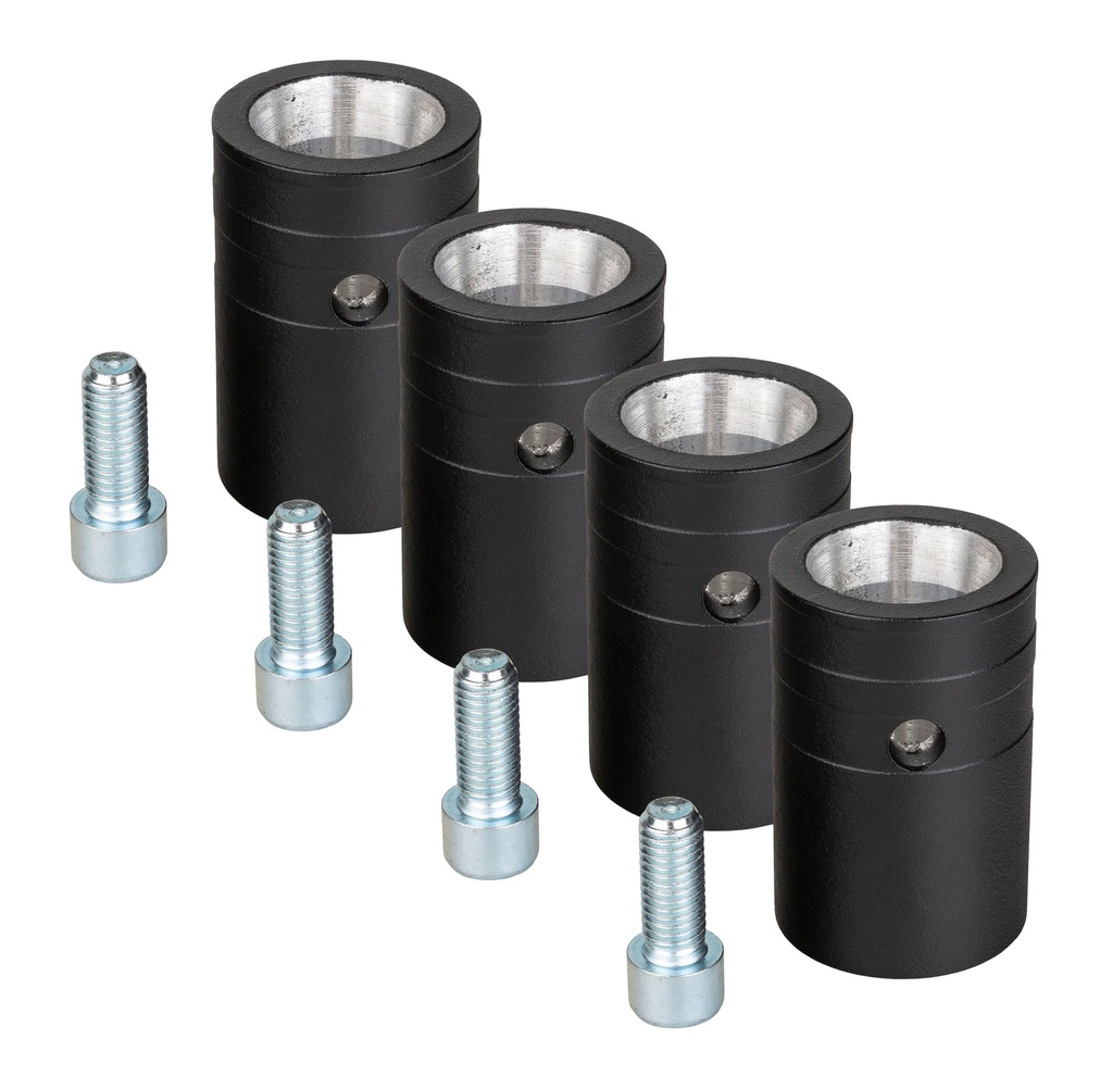 CONTESTAGE - BT-TRUSS QUAT 29 - BOX Coupler Set FEMALE BLK - Set of 4 conical female couplers for “290mm square truss” box corners - Black
