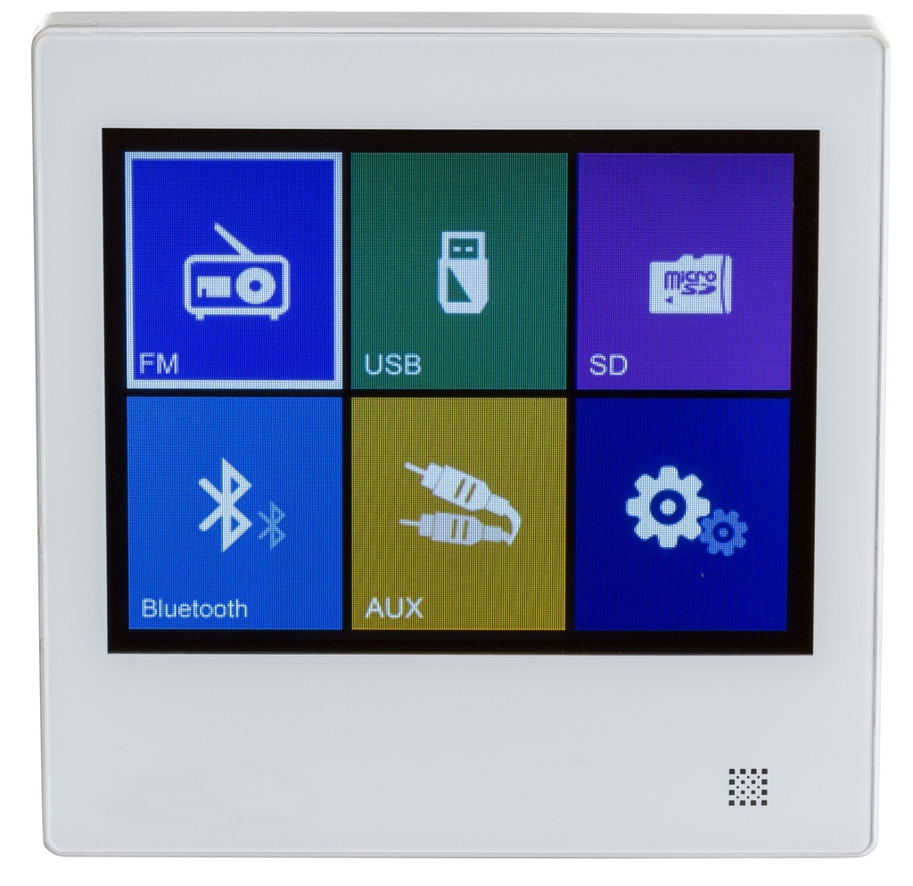 AUDIOPHONY PA - WALLAMPtouch - 2x10W wall amplifier with SD, USB, BLUETOOTH, Radio, AUX  touch screen