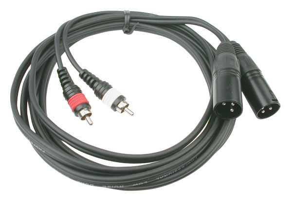 HILEC - CL-26/3 - 2x 4mm 2x Male XLR / 2x Male RCA line cable - 3m
