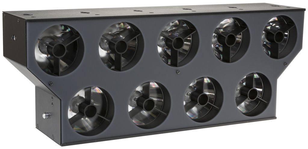 BRITEQ - BT-NONABEAM - BQ2 (EXPORT) - Create dynamic 'light curtain effects' with this extremely powerful stage projector, based on 9pcs 60W CW/WW LEDs in combination with amazing RGB glow effects.