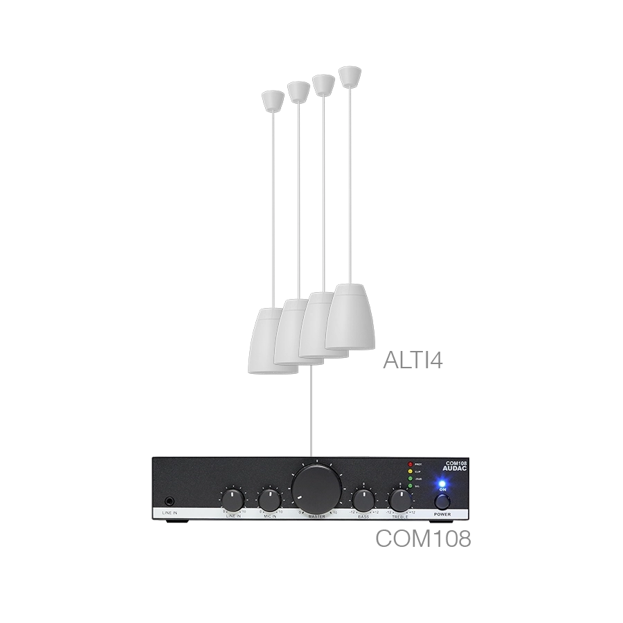 AUDAC - LENTO4.4/W - 4 x ALTI4/W + COM108 - White