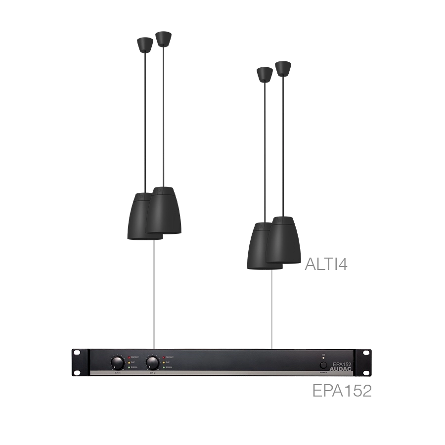AUDAC - LENTO4.4E/B - 4 x ALTI4/W + EPA152 - Black